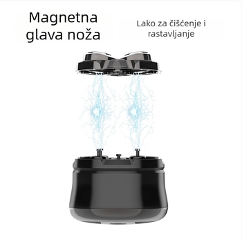 MRY muški električni brijač s pet rotirajućih glava – prenosiv, potpuno automatski, periv, s LED zaslonom, ugrađena baterija 500–800 mAh, trajanje 60+ minuta