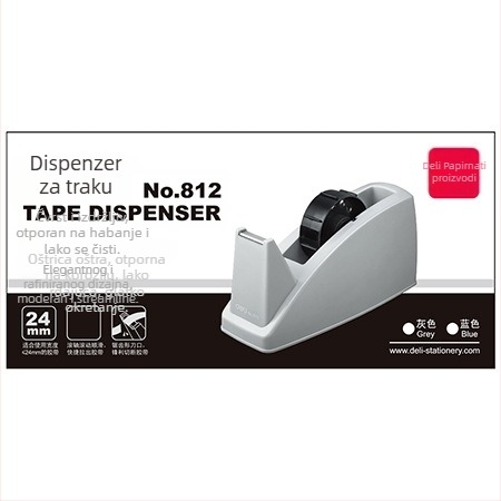 Deli 812 dispenser za traku, plastično kućište, 76 mm osovina, mogućnost otiska logotipa