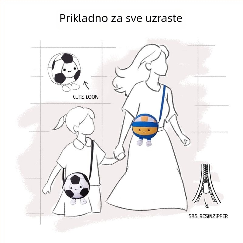 Dječja crossbody torba s motivom životinja, unisex, ulični stil, materijal: diving cloth, pogodna za vrtić