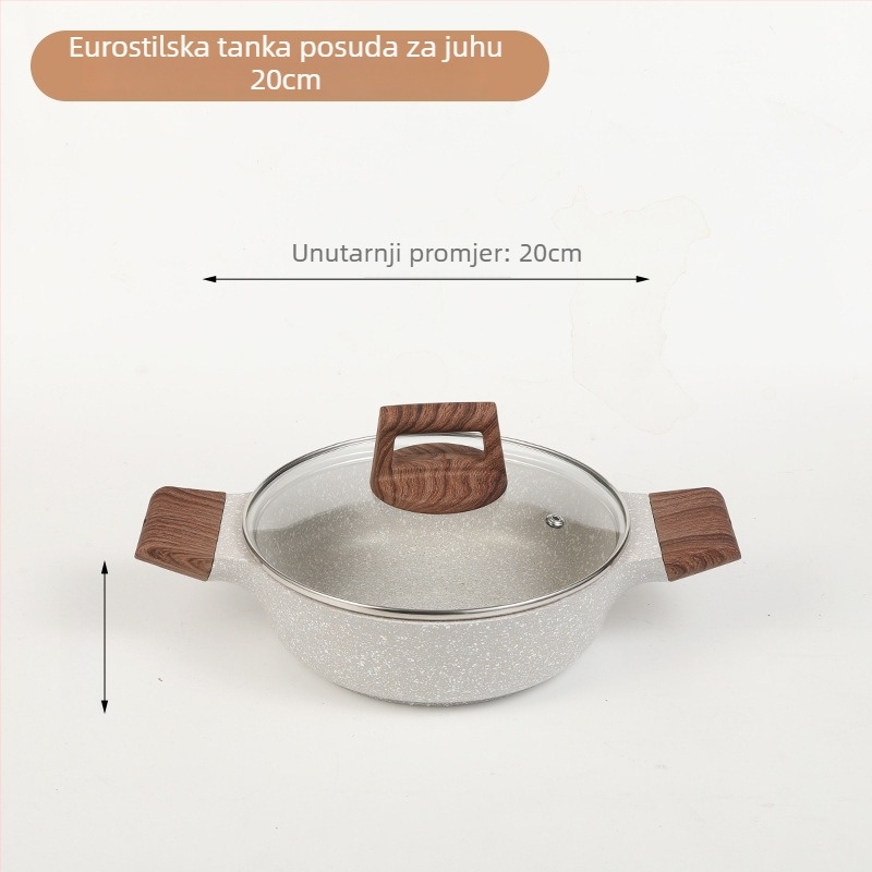 Sword dvostruko slojna aluminijska posuda za kuhanje na paru s staklenim poklopcem, model 804, dubina 7 cm, neprijanjajuća površina