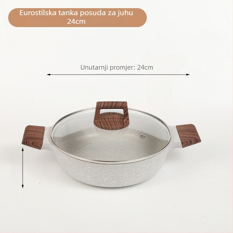 Sword dvostruko slojna aluminijska posuda za kuhanje na paru s staklenim poklopcem, model 804, dubina 7 cm, neprijanjajuća površina