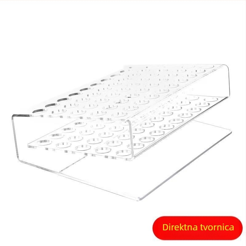 Stolni držač za olovke s korakom za pohranu, proziran dizajn, pretinci za olovke i markere (Materijal: smola)