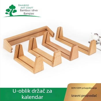 Drvena osnova za kalendar i telefon, U-oblik držač za razglednice, prilagodljiv oblik i uzorak, moderni minimalistički stil
