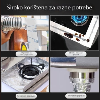 Yida visokotemperaturna aluminijska folijska traka za brtvljenje i popravak curenja na kuhinjskom napa, vodonepropusnost, popravak bojlera, aluminij 999