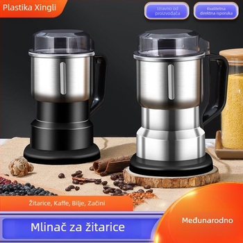 Domaći električni mljevenik za meso s kapacitetom 5 L, 5 brzina, 40 000 RPM, nehrđajuća posuda i kućište, višenamjenski kuhinjski procesor