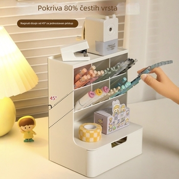 Držač olovke za učenike – stolni organizator s nagibnim dizajnom (plastika; bez logotipa; bez prilagodbe; bez IP dozvole; bez licenciranih marki)