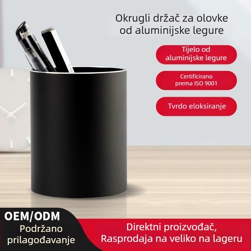 Držač olovke od aluminijske legure za ured – ukrasni stolni dodatak, vrhunski držač olovke
