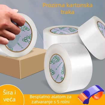 Prozirna pakirajuća traka - BOPP podloga, ljepilo osjetljivo na tlak na bazi vode, za zatvaranje paketa
