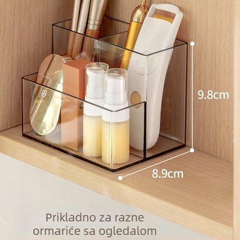 Kutija za kozmetiku – organizator za ruževe, prozirna plastična posuda s podjelama, univerzalni model, Yueduo