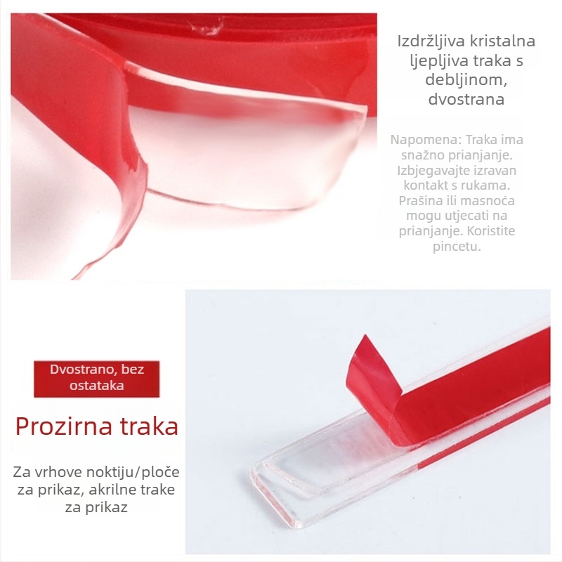 Prozirna dvostruka ljepiljna traka za pričvršćivanje kristala na nokte