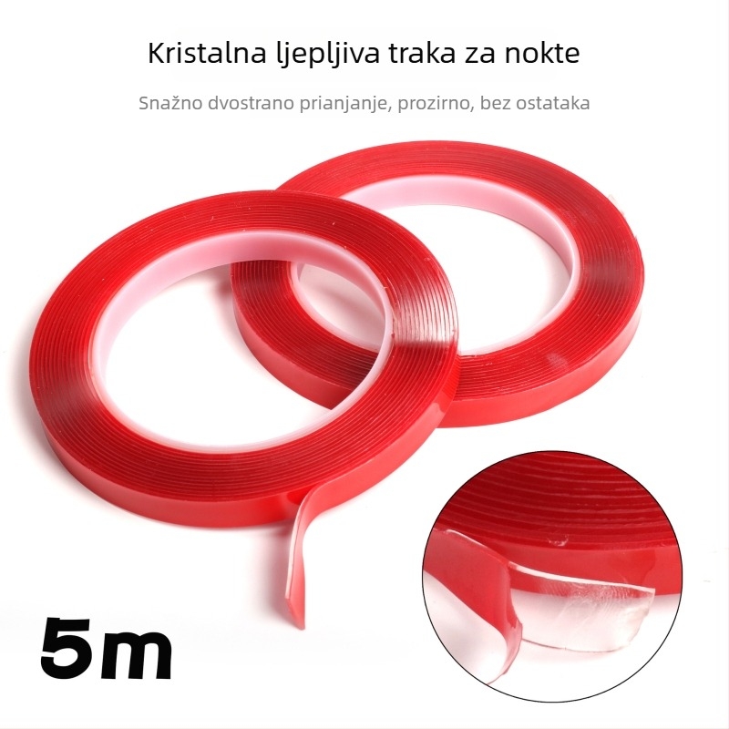 Prozirna dvostruka ljepiljna traka za pričvršćivanje kristala na nokte