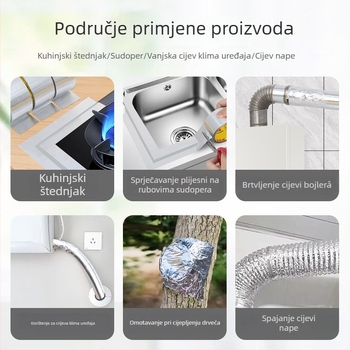 Neobložena aluminijska folijska traka s laminiranim slojem, glatko otvaranje, vodootporna i otporna na masnoće za zaptivanje cijevi, klima uređaja i tople vode