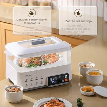 Električni parni lonac, kapacitet 6–8 L, jednoslojni dizajn, 3C certifikat