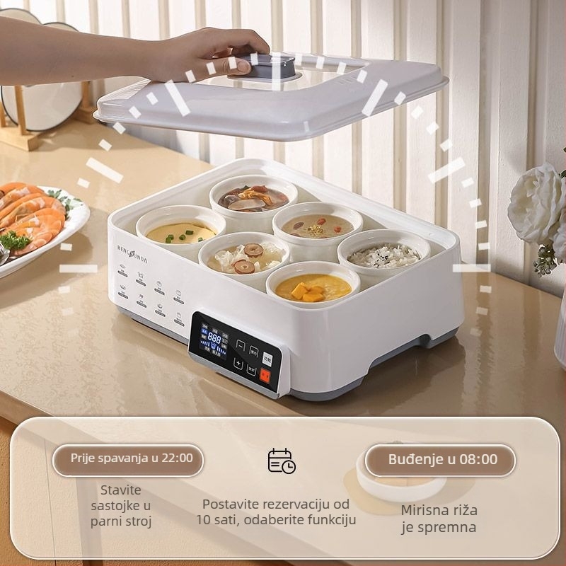 Električni parni lonac, kapacitet 6–8 L, jednoslojni dizajn, 3C certifikat