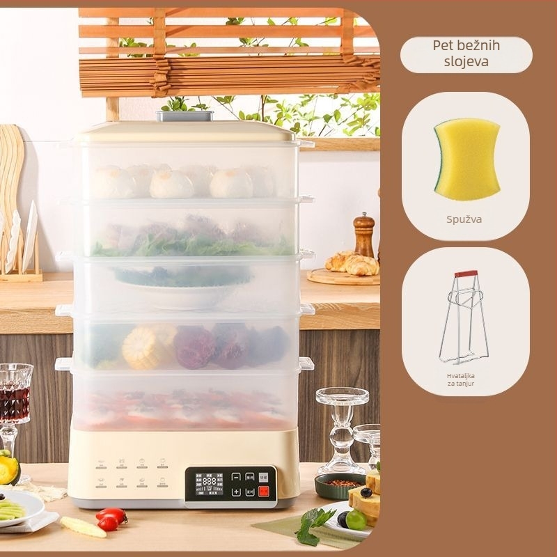 Električni parni lonac, kapacitet 6–8 L, jednoslojni dizajn, 3C certifikat