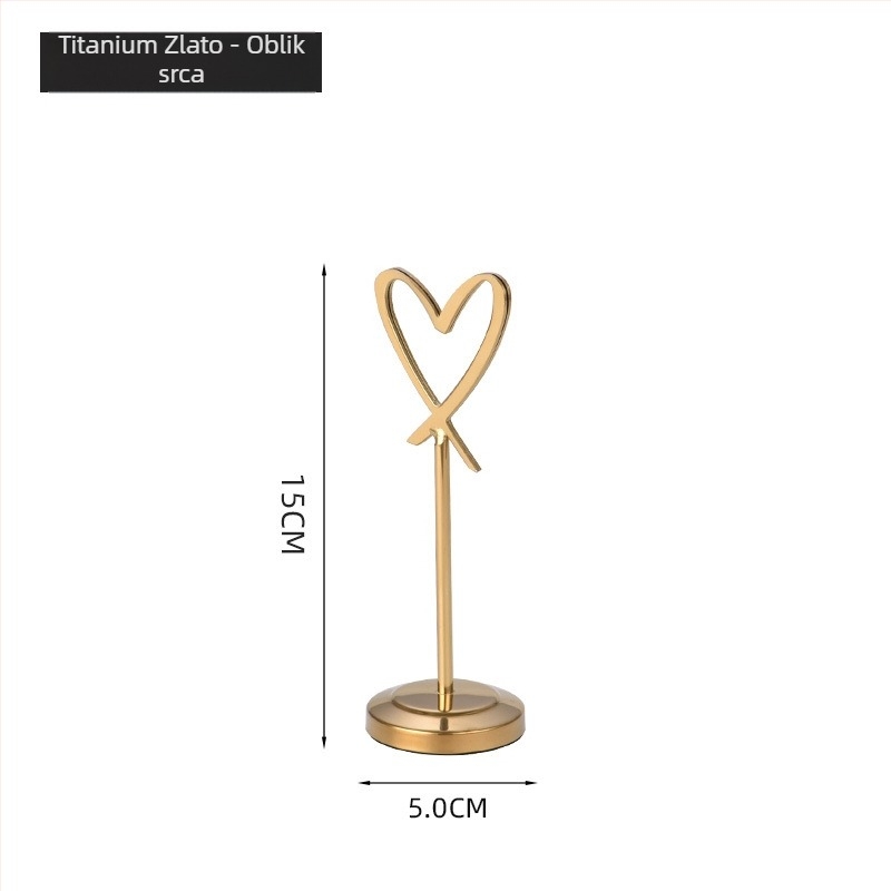 Nerđajući čelični držač kartice za sjedenje, u obliku srca, kineskog stila, bez uvoza