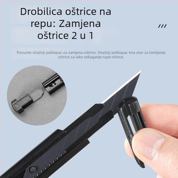 Crni legirani višenamjenski nož, kompaktni ručni nož, izdržljiv rezač za papir