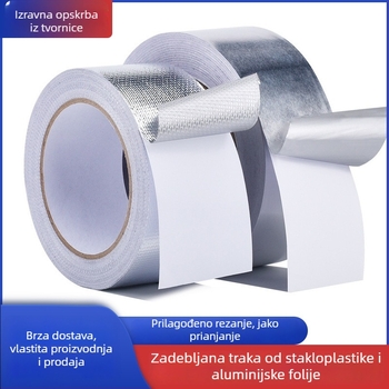 Traka od aluminijske folije za popravak izlazne cijevi bojlera, visoke temperature, vatrootporna industrijska ljepljiva traka s vlaknima stakla