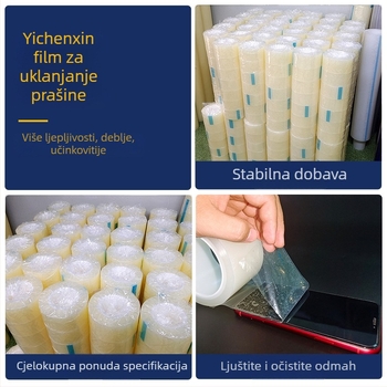 PE traka za uklanjanje prašine za mobilne zaslone – 200 m rola, debljina 0,05 mm, akrilno ljepilo, 80% prozirnosti