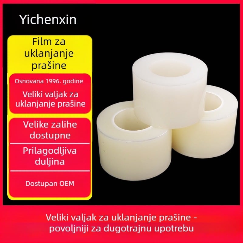 PE traka za uklanjanje prašine za mobilne zaslone – 200 m rola, debljina 0,05 mm, akrilno ljepilo, 80% prozirnosti
