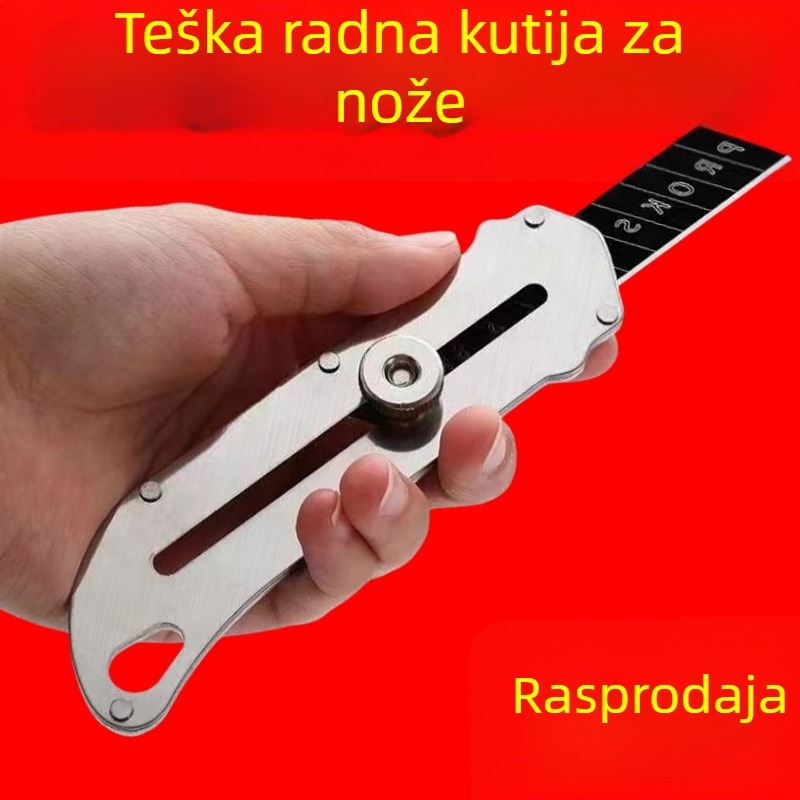 Teški nož od nehrđajućeg čelika, industrijske klase, za tapete i papir, s čeličnim držačem oštrice