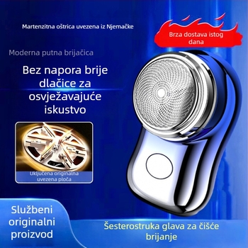 Električni brijač s rotacijskom glavom, ugrađena baterija 500–800 mAh, 60 minuta rada, bez četkasti motor, odvojiva i periva glavica