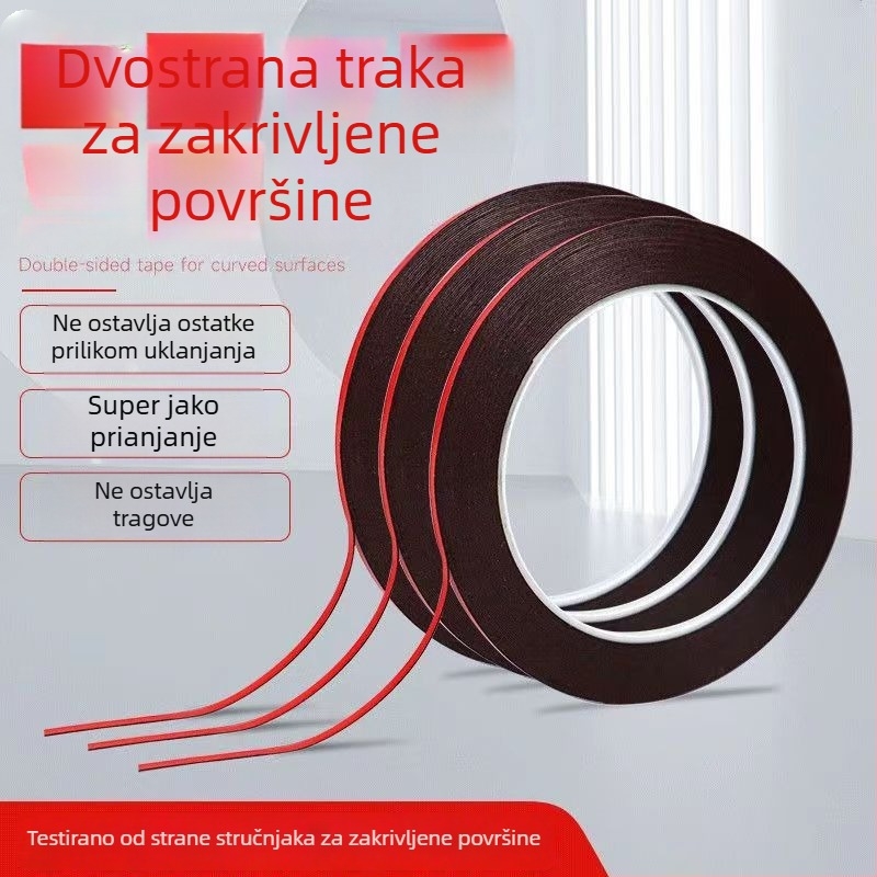 Akrilna dvostruka traka za popravak mobilnih telefona, crna, širina 1,8 mm, duljina 10 m, debljina 0,3 mm, PE pjena jezgro