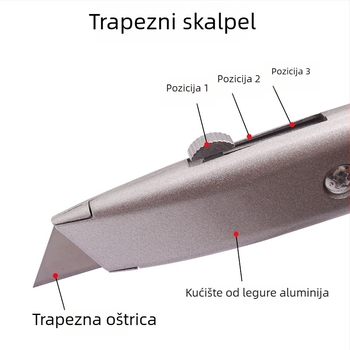 Tianhuada 1883 višenamjenski nož s oblikom ljestvice, trokutna oštrica, za električare, rezanje papira, držač noža za tepihe i tapete – praktičan ručni nož