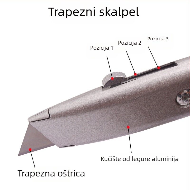Tianhuada 1883 višenamjenski nož s oblikom ljestvice, trokutna oštrica, za električare, rezanje papira, držač noža za tepihe i tapete – praktičan ručni nož