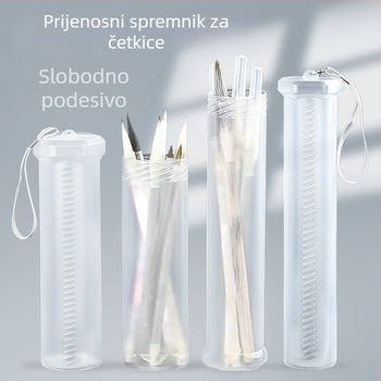 Izvlačni držač za olovke za umjetničke potrebe - Plastika, Okrugli, Model debela/tanka cijev, Bez logotipa