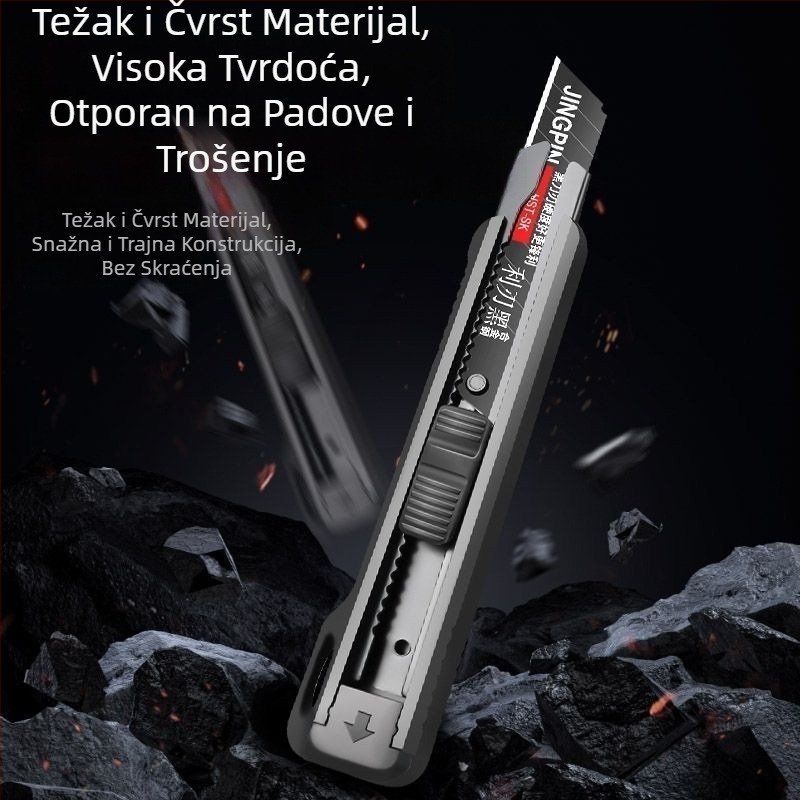 Težak umjetnički nož, model 2154 | Plastika, 200 g, Oštrica 0.2×156×30 mm, za otvaranje paketa i tapete