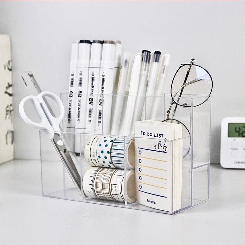 Držač za olovke sa šest odjeljaka, kvadratni stolni organizator, model 9390