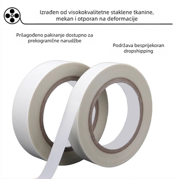 Bijela traka od staklenog platna za visoke temperature, izolacijska i vatrootporna za motore i transformatora