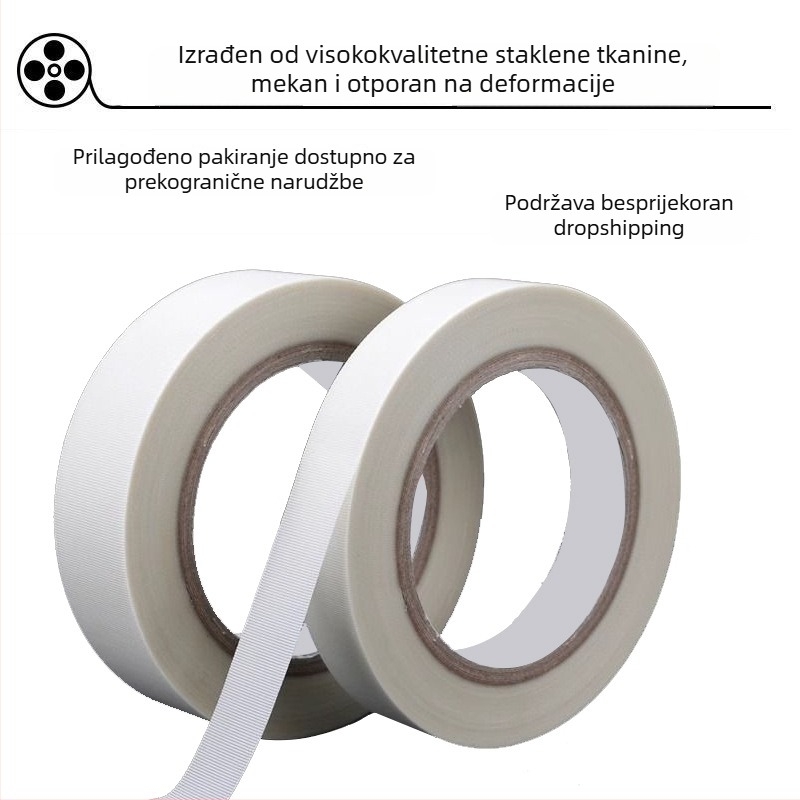 Bijela traka od staklenog platna za visoke temperature, izolacijska i vatrootporna za motore i transformatora
