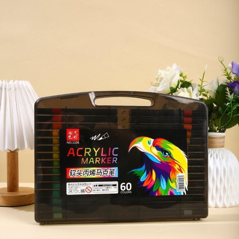 Akrilni marker s mekanim vrhom za djecu, graffiti stil, set markera koji se mogu slagati Dingdinghu