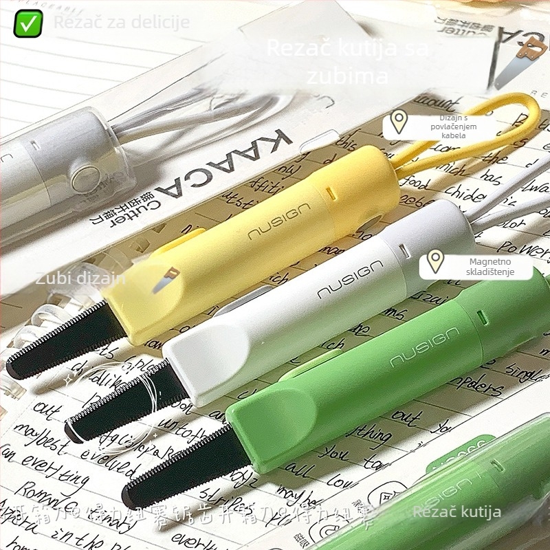 deli NS066 Izvlačiti magnetski nazubljeni otvarač kutija — Sigurno za upotrebu, Prijenosno; Nije uvoz, Nije poklon