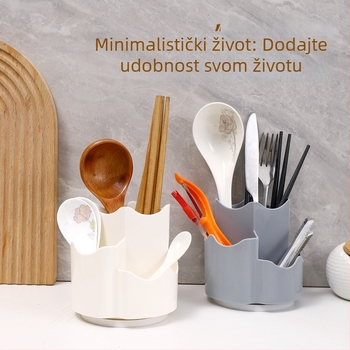 Kutija za pohranu četkica za šminku s 360° rotirajućim držačem olovke – plastična, okruglog oblika, velik kapacitet