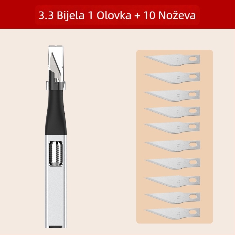 Set noževa za zanatske radove – mini teški nož za rezanje, plastično kućište, Jinghongshun, model 1, neto težina 10