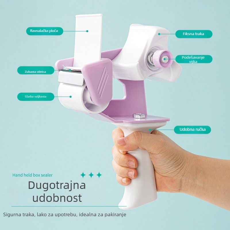 Lidemei Ručni dispenzer za traku i rezač za pakiranje, plastika, model 85008, širina trake do 18 mm, neto težina 198,5 g