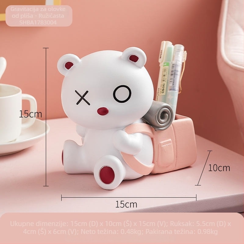 Držač olovaka u obliku medvijeda – dekorativni stolni ukras, od smole i željeza, Značka: To the Cabinet, Model SHCF1210081