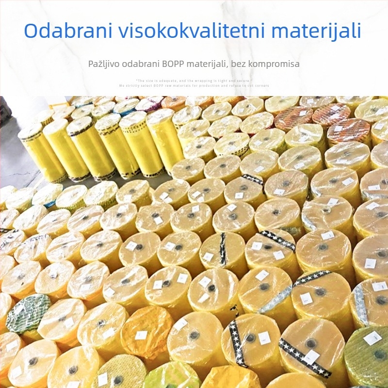 Prozirna ambalažna traka za logistiku, snažno prianjanje, BOPP film, ljepilo na bazi vode, debljina 2,2, otpornost na temperaturu 60–80°C (dugotrajna/kratkotrajna)
