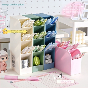 Zi Yi nagibni držač za markere – pravokutni stolni organizator od smole, model ZL30561