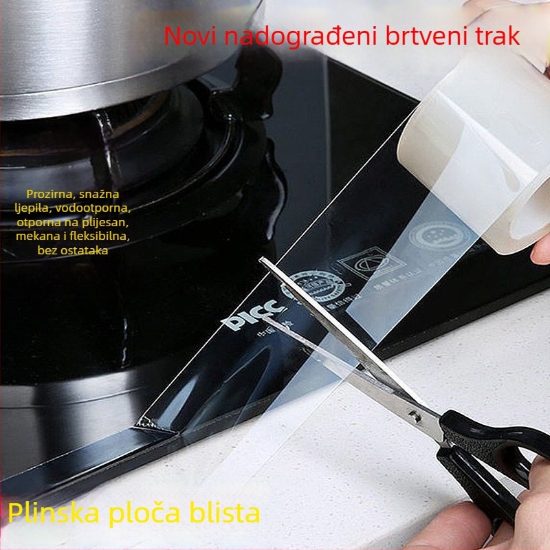 Prozirna traka za kuhinju i kupaonicu protiv plijesni, viskozna viskoznost, jednostrana, akrilno ljepilo, brtvljenje rubova bez tragova