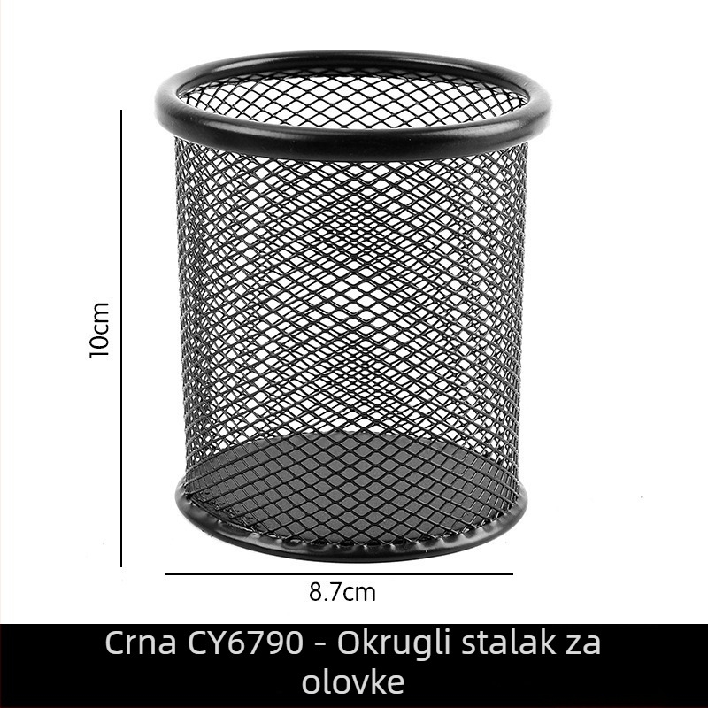 Chanyi/Changyi metalni držač za olovke za stolno – šuplja mrežasta metalna, četvrtastog ili okruglog oblika, model CY6791