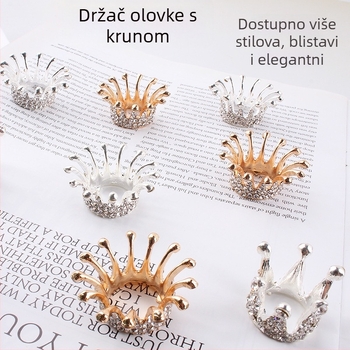 Krona držač za olovku za nokte, legura, ukrašeni kristalima, 13,2 g neto, ploča za izlaganje noktiju, marka Giant Color