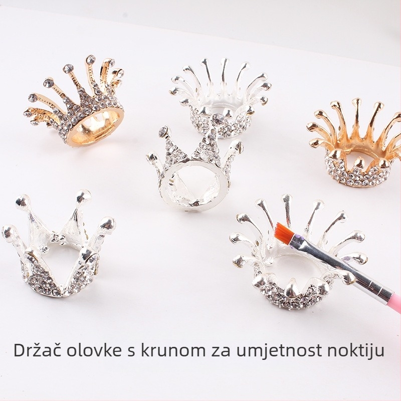 Krona držač za olovku za nokte, legura, ukrašeni kristalima, 13,2 g neto, ploča za izlaganje noktiju, marka Giant Color
