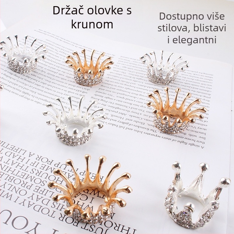 Krona držač za olovku za nokte, legura, ukrašeni kristalima, 13,2 g neto, ploča za izlaganje noktiju, marka Giant Color