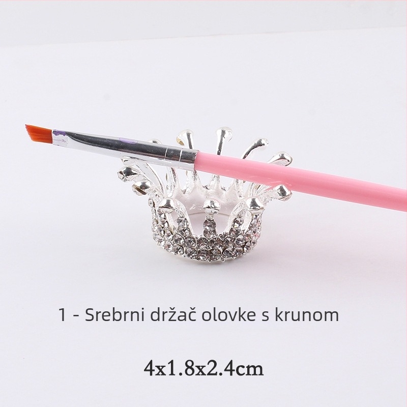 Krona držač za olovku za nokte, legura, ukrašeni kristalima, 13,2 g neto, ploča za izlaganje noktiju, marka Giant Color