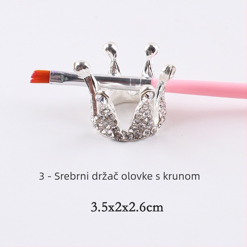 Krona držač za olovku za nokte, legura, ukrašeni kristalima, 13,2 g neto, ploča za izlaganje noktiju, marka Giant Color
