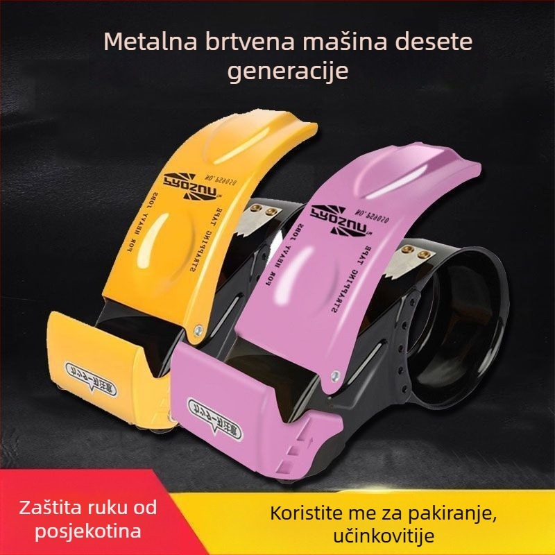 Unaprijeđeni metalni aparat za brtvljenje trake i kutija s univerzalnim rezacem